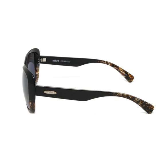Revo Sunglasses Devin RE1055 01GY Black Amber Polarized Lens 56mm